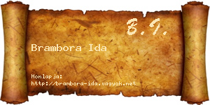 Brambora Ida névjegykártya